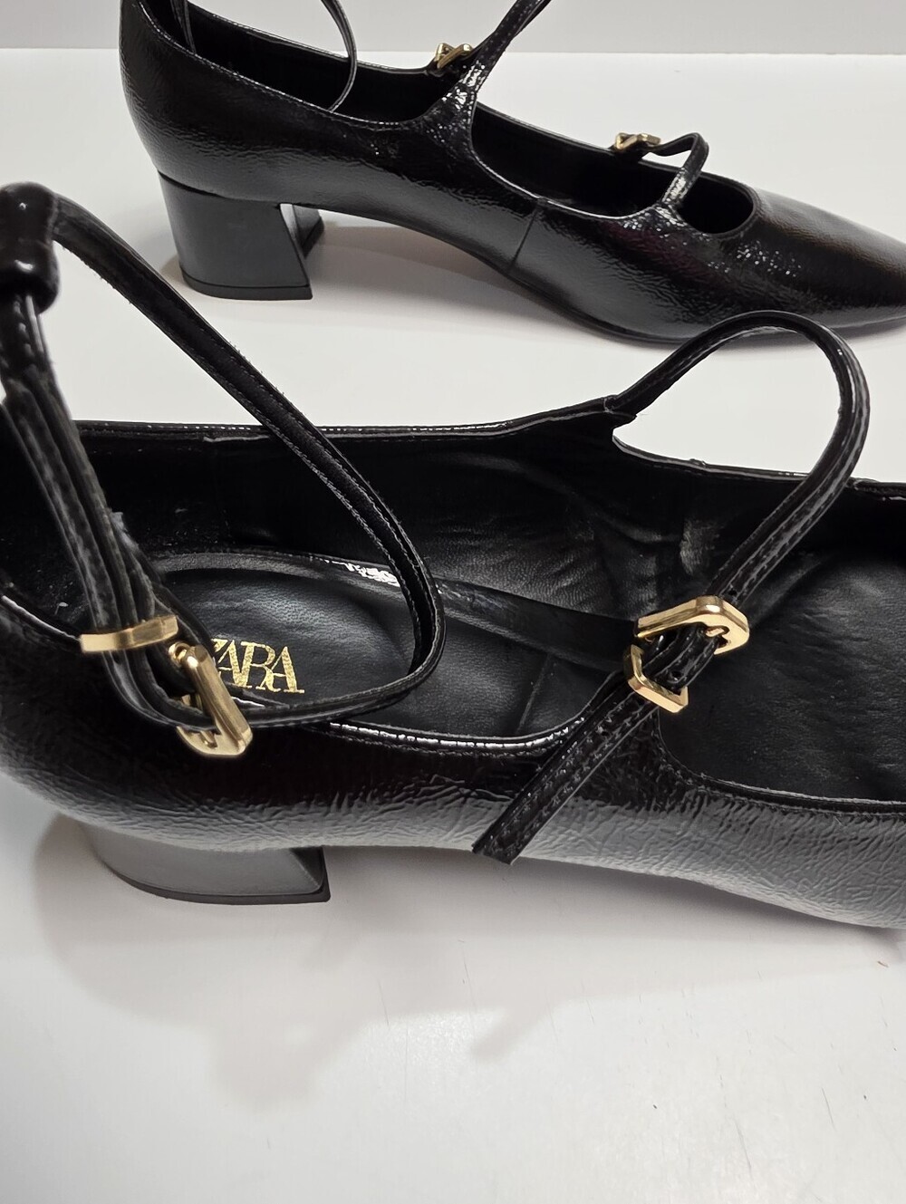 Zara Black Patent Leather Multi-Strap Mary Jane Shoes - Size (EU-41) 10 - 10.5 - Picture 7 of 12